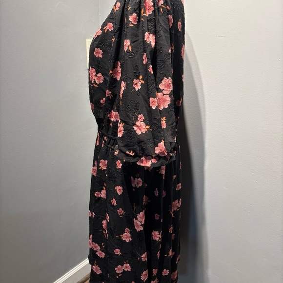 Draper James Cinched‎ Black Pink Floral Mini Dress SzXL - Picture 3 of 8